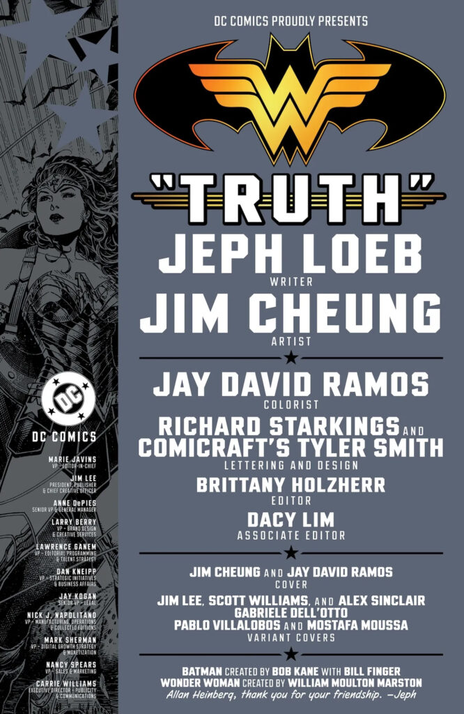 DC Comics released Preview and Covers of Batman/Wonder Woman: Truth #1 comic