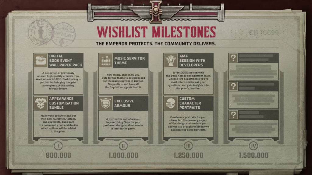 Owlcat Games reveals a Wishlist Goal campaign for Warhammer 40,000: Dark Heresy on Steam
