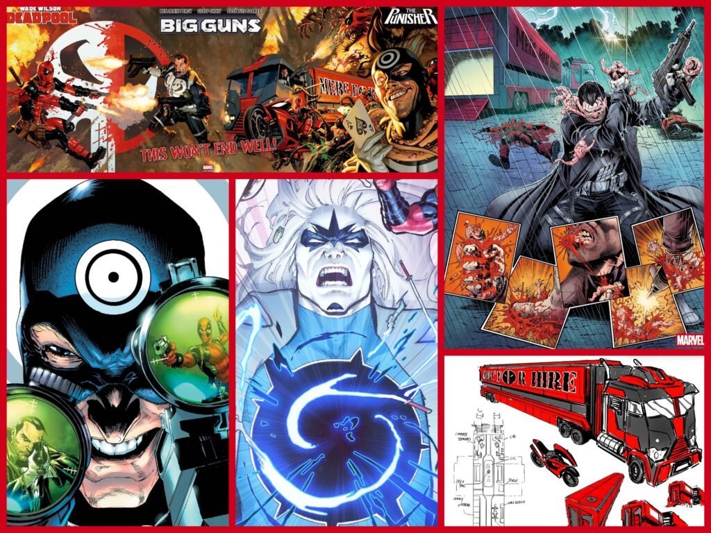 Deadpool and Punisher’s ‘Big Guns’ crossover expands with Bullseye, Black Hole, and new preview pages