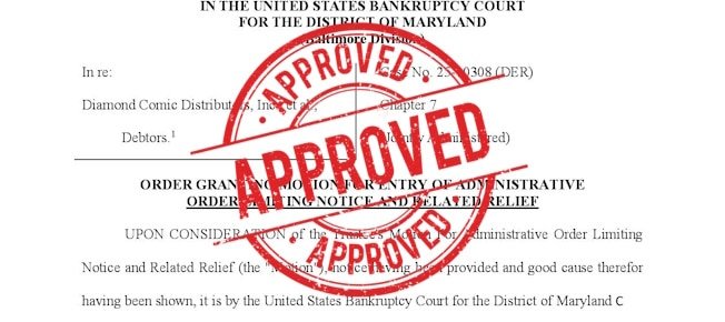 Motion Limiting Notifications in the Diamond Chapter 7 Case Approved